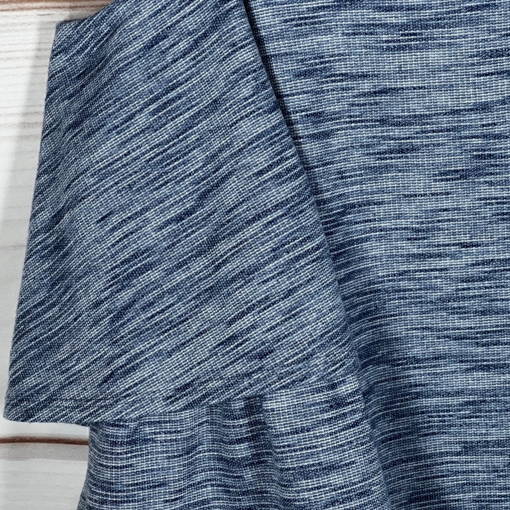 Cold Shoulder Ruffle Tank Top - Blue - Picture 7 of 9